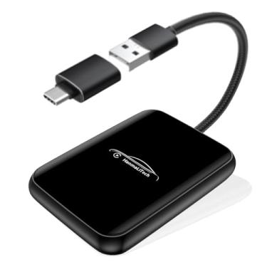 Imagem de Adaptador CarPlay sem fio HanmaLiTech, Plug and Play, Aumente a experiência do CarPlay com fio para sem fio, Compatível com iOS 10+