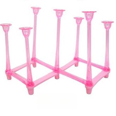 Imagem de Escorredor Para 7 Copos Secador Suporte Plástico P/Bancadas Pia(Rosa)