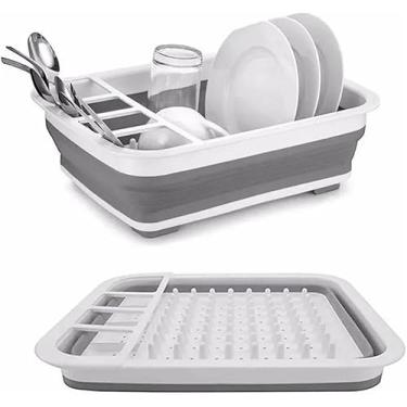 Imagem de Escorredor de Louça Retrátil em Silicone Dobrável – Compacto, Portátil e Resistente – Ideal para Pratos, Talheres e Copos – Cozinha Organizada e Funcional.