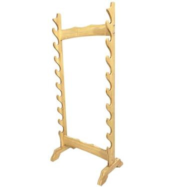 Imagem de Suporte de espada suporte de exibição de espadas de 6 a 16 níveis, prateleiras verticais para espadas | suporte de piso de vários níveis para katana, suporte para espadas de samurai para armazenar v