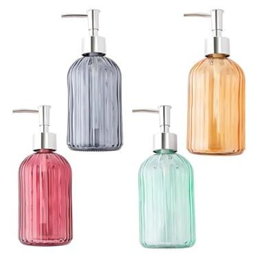 Imagem de Clink, Porta Sabonete Líquido 400ml Dispenser Saboneteira de Vidro Cristal Válvula Prata p/Banheiro Lavabo (Sortidas)