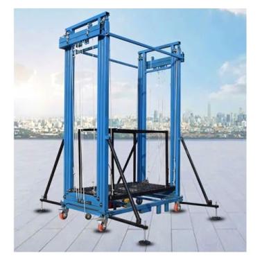 Imagem de Andaimes Elétricos Andaime de elevação elétrico com controle remoto, plataforma de mesa elevatória móvel dobrável para decoração de casa Plataforma de trabalho de elevação de canteiro de obras, com ro