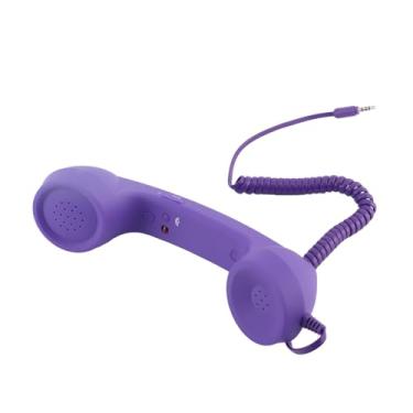 Imagem de Retro de Telefone Retro, 3,5 Mm USB C Receptor de Telefone Celular Receptor de Microfone de Microfone para Os Aparelhos de Smartphone de Smartphone Celular (Roxo)
