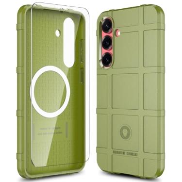 Imagem de LABILUS Rugged Shield Capa protetora tática magnética à prova de quedas de 2,4 m TPU grossa para MagSafe compatível com Galaxy S25+ (6,7 polegadas) - Verde exército