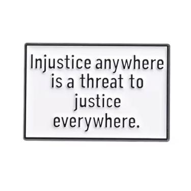 Imagem de Injustice Anywhere Is A Threat to Justice Everywhere MLK Martin Luther King Jr Junior Civil Rights Movement Black History Pride 3 cm Emblema de broche esmaltado, 1.2 Inches, Esmalte, Esmalte