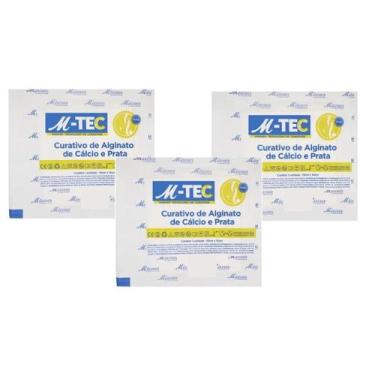 Imagem de Kit 3 Curativo de Alginato de Calcio e Prata 10x10 M-Tec - Missner