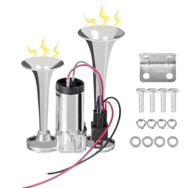 Imagem de BOTAOSS Kit de buzinas elétricas duplas super altas 600DB para veículos - com compressor, kit de substituição de buzinas de ar à prova d'água de 12 V, carro, motocicleta,
