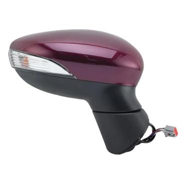 Imagem de Conjunto de espelho retrovisor lateral de 6 fios, compatível com Ford Fiesta MK7 2008-2012, violeta elétrico, magenta, vermelho, lateral(Right)