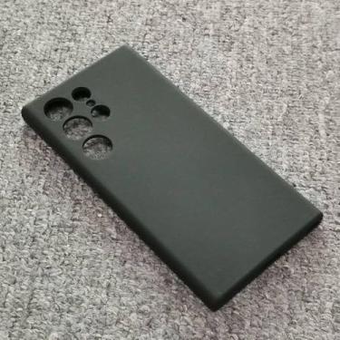 Imagem de Para Samsung Galaxy S24 Ultra Plus Capa de silicone líquido Acabamento macio e sedoso Capa protetora traseira para Galaxy S24Ultra S24 5G, preta, para Galaxy S24 Plus