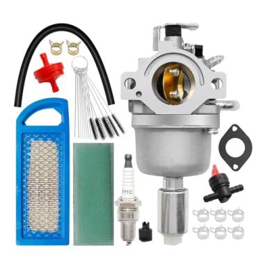 Imagem de laffoonparts Kit de carburador 594601, substituição para motor Brigs-Straton 19HP-21HP, compatível com Craftsman Riding Lawn Mower Tractor Intek Single Cylinder OHV Motor Nikki Carb 796587, 591736