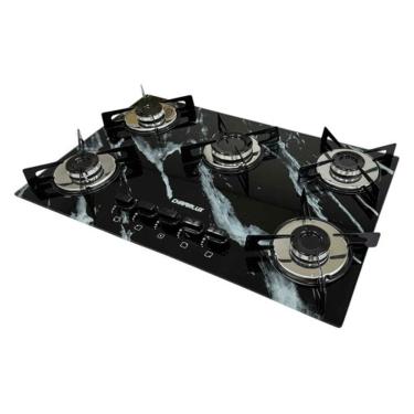 Imagem de Cooktop 5 Bocas em Vidro Temperado Ultra Chama Chamalux