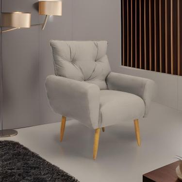 Imagem de Poltrona Decorativa Para Sala De Estar Quarto E Escritorio Denver Veludo Matrix - Cappuccino