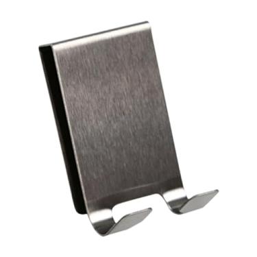 Imagem de SiaBiced sobre porta cabide de aço inoxidável porta de chuveiro gancho toalha gancho organizador para roupões, Prata