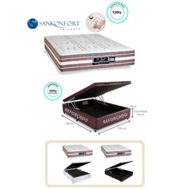 Imagem de Conjunto Cama Box Baú Casal Viúva + Colchão Sankonfort Le Griff (128x1