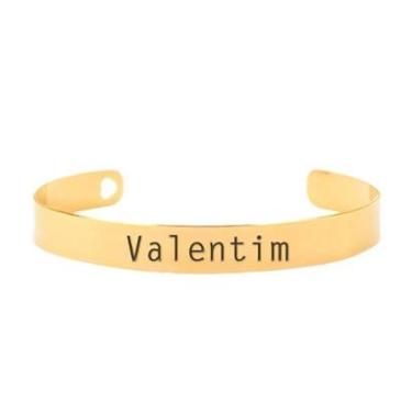 Imagem de Bracelete Personalizado Gravação Nome Valentim Banhado Ouro 18K - 999003220-Feminino