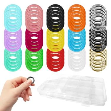 Imagem de LJZP 60 Peças De Clipes Anel Mola Metal, 15 Cores, Mosquetão Redondos, Gancho Fivela Chaveiro Com Gatilho Para Chaveiro, Bolsas, Carteiras, Papel, Clipe Faça Você Mesmo Caixa Armazenamento