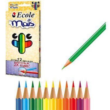 Imagem de Lápis de cor sextavado com 12 cores ponta 4mm - ECOLE