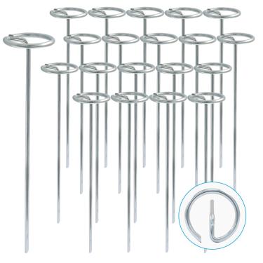 Imagem de Jiozermi Grampos de paisagem galvanizados de 15 cm, design em forma de G, resistente à ferrugem, estacas de jardim resistentes, estacas de gramado calibre 11 para proteger tendas, lonas e tecido de