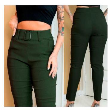 Imagem de Calça Feminina Social Com Bolsos E Com Cinto Tendência Frio  - Bucci B