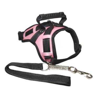 Imagem de Coleira Reforçada para Cães de Grande Porte - Pitbull, Rottweiler, Dogo Argentino e Husky + Guia Peitoral Resistente (ROSA,M)