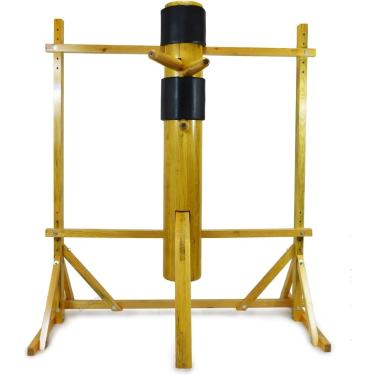 Imagem de Boneco De Madeira Wing Chun Independente Com Base De Tripé, Mook Yan Jong De Altura Ajustável Para Treinamento De Artes Marciais, Construção Em Madeira Maciça, Yellow