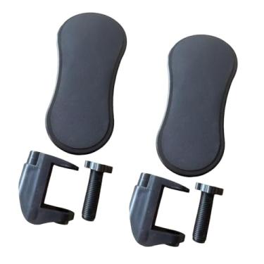 Imagem de ZGUZMCMK 2 peças de suporte de braço para mesa, braçadeira para apoio de braço de computador, apoio de pulso multifuncional para teclado, extensores de mesa, Preto