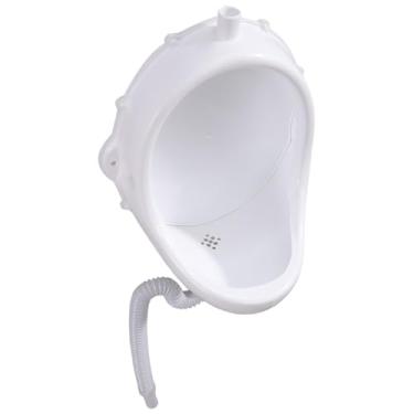 Imagem de Mictórios masculinos suporte de parede 38 x 48 x 28 cm masculino à prova de derramamento com mangueira de 49,5 cm antientupimento PP mictório multiuso para banheiro local temporário escola, mictórios