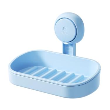 Imagem de LEVERLOC Suporte de saboneteira para chuveiro, ventosa montado na parede, autodrenagem, sem perfuração, suporte de esponja de sabão removível para banheiro, banheira, pia de cozinha, impermeável