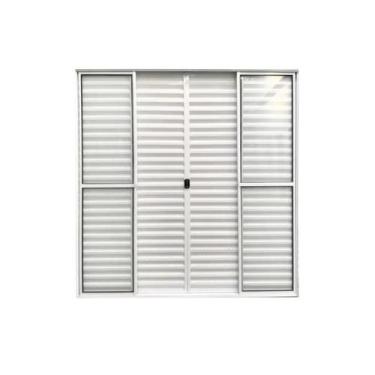 Imagem de Porta balcão 6 folhas 210x150 branco com trinco linha 20 - Esquadrias 