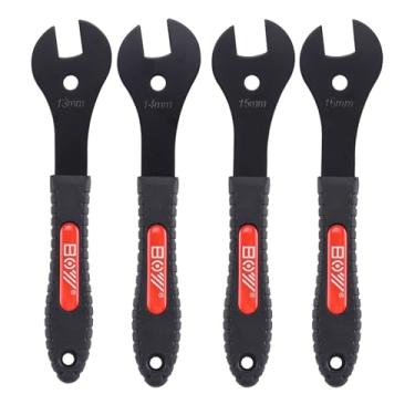 Imagem de XIAOCUNCN Conjunto de chave de cone de bicicleta, chave inglesa de bicicleta, multifuncional durável, aço carbono, (13, 14, 15, 16, 17, 18, 19 mm) Removedor de instalação de porca do eixo do cubo da