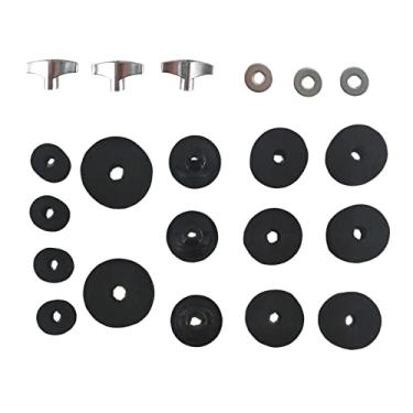 Imagem de Luwecf 21Pcs Drum Set Cymbal Feltro Washer Substituição Kit Acessórios Substituição Acessórios de Bateria Acessórios Musicais Acessório, Preto