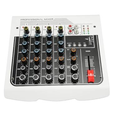 Imagem de Generic Placa de Som Profissional, Construída No Processador DPS 48V Phantom Power Mini Sound Mixer 4 Channel para Transmissão Ao (Plug dos EUA (100-240V AC))