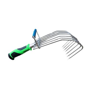 Imagem de Generic Ancinho de mão para escavação, capina versátil, cultivo, pequeno ancinho de mão para folhas, ferramenta de jardinagem para pátio, quintal, trabalho em