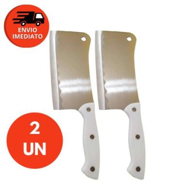 Imagem de Kit Faca Cutelo Machadinha Inox 6 Profissional Facão Cozinha Açougueir