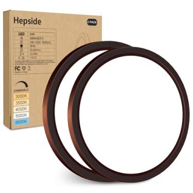 Imagem de hepside Pacote Com 2 Luminárias De Teto Embutidas Em Bronze Polido A Óleo, 12 Polegadas, 24 W, Reguláveis E Ajustáveis 3000 K 6500 K, Luzes Perfil Baixo, Lâmpada Moderna 3200 Lm Para Cozinha, Quarto