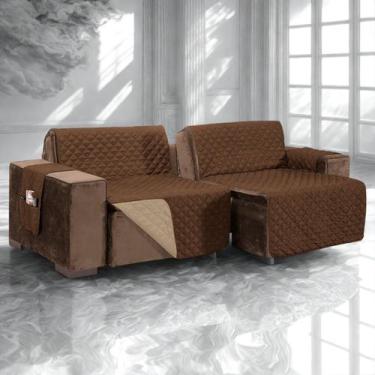 Imagem de Capa Para Sofá Retrátil 2,20m 2 Partes Dupla Face Com Viés - MR ENXOVA