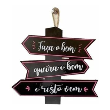 Imagem de Placa Decorativa De Parede E MDF Seta E Frase Motivacional "Faça o Bem" 26x29,5cm