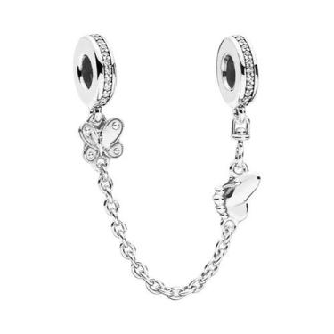 Imagem de Berloque De Prata 925 Com Margarida, Borboleta E Coração Para Pulseira