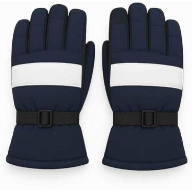 Imagem de Luvas de Inverno para Motociclista, ne e frio inverno, Impermeável, Resistente à Chuva, com Forro Interno e Regulagem no Pulso (AZUL)