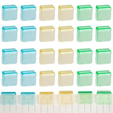 Imagem de SHIDOW 30 peças de clipe deslizante Carl, fivela de papel, braçadeira de bolsa, clipes médios de plástico colorido para escritório (azul, verde, amarelo)