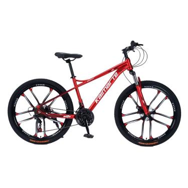 Imagem de Bicicleta Aro 26 Alumínio Bike 21 Vel Marchas Freio a Disco Quadro Aço Carbono Cor Vermelho WCT FITNESS