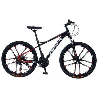 Imagem de Bicicleta Aro 26 Bike 21 Vel Marchas Freio a Disco Quadro Aço Carbono Cor Preto Vermelho WCT FITNESS