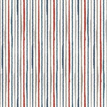 Imagem de Papel De Parede Revoada Listrado Aquarela Azul, Cinza E Vermelho 4425