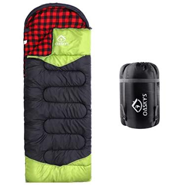 Imagem de Saco de dormir para acampamento oaskys – 3 estações de clima quente e frio – verão primavera outono leve à prova d'água para adultos e crianças – equipamentos de acampamento, viagens e atividades ao