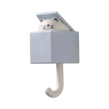 Imagem de Ganchos De Parede Em Formato De Gato De Desenho Animado, Porta-chaves,
