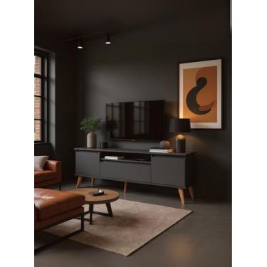 Imagem de Rack para TV 150cm Retro Mdf Dallas - On Móveis, Grafite