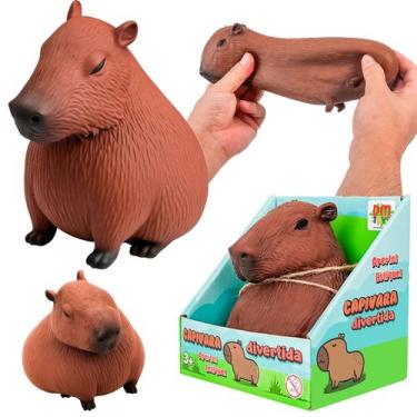 Imagem de Capivara Divertida Sensorial 12 Cm Em Borracha Flexível Estica Puxa Es