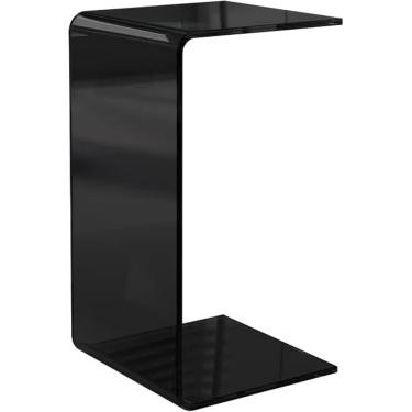 Imagem de Mesa Lateral De Acrílico Transparente Nórdico Em Forma De C Luz De Mesa De Canto Retangular Minimalista De Luxo Para Sala De Estar Espaços Pequenos 30 * 30 * 65 Cm, Orange