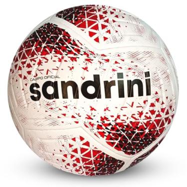 Imagem de Bola de Futebol Force SR900 Campo Sandrini Oficial Resistente Grama (Branco e Vermelho)