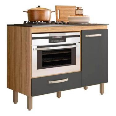 Imagem de Balcão para Cooktop 4 ou 5 Bocas Cozinha Multiuso com 1 Porta e 1 Gave